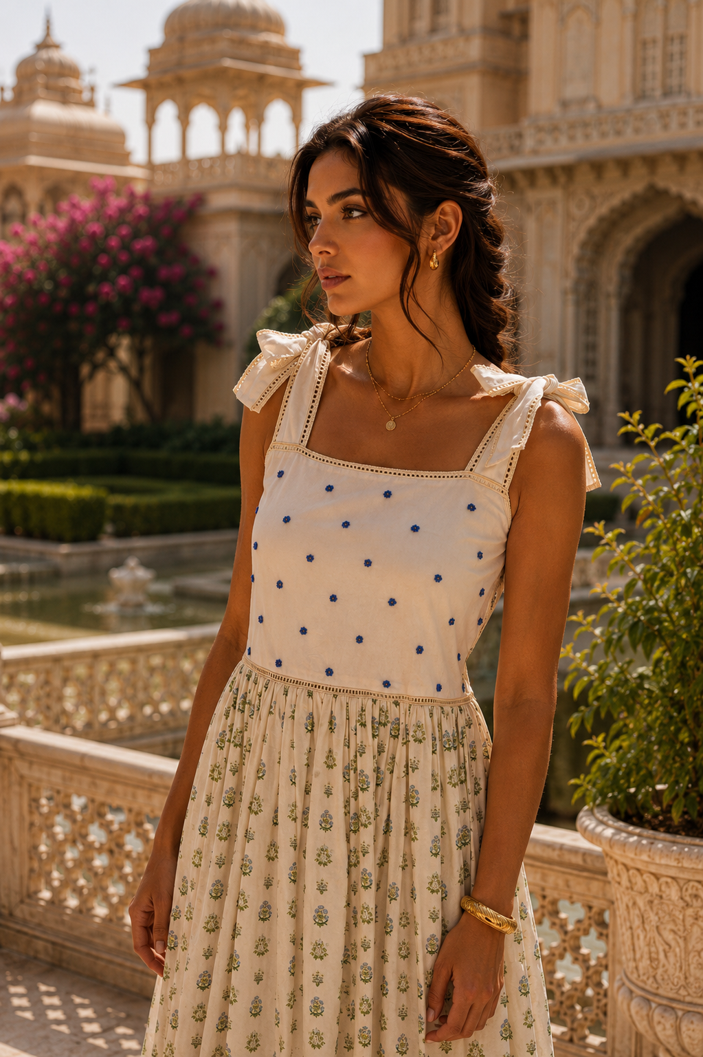 Orchard Daydream Dress - Oat Sprig