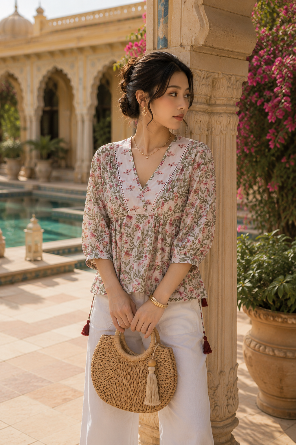 Bloom Tie Blouse - Petal Meadow