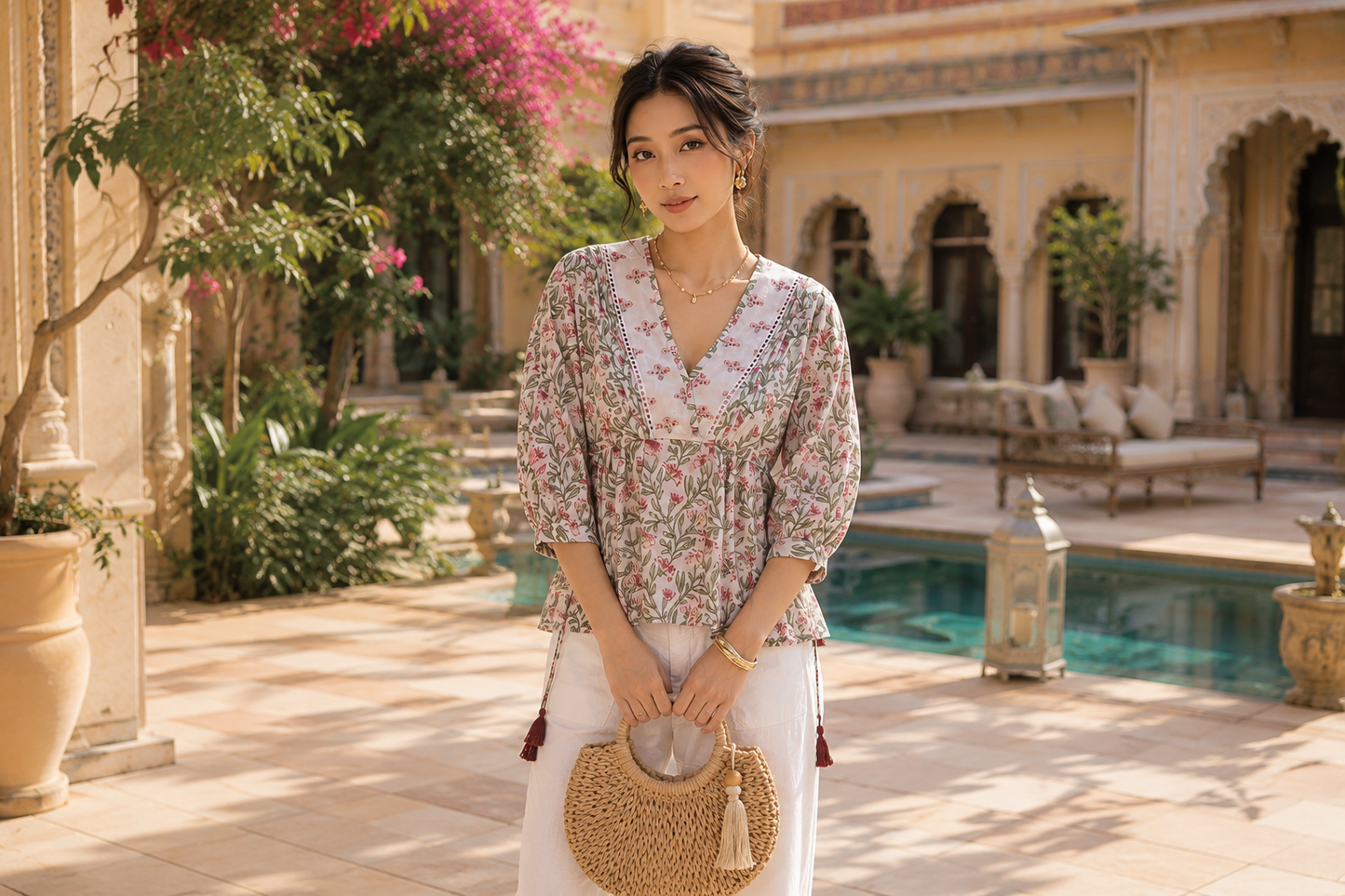 Bloom Tie Blouse - Petal Meadow