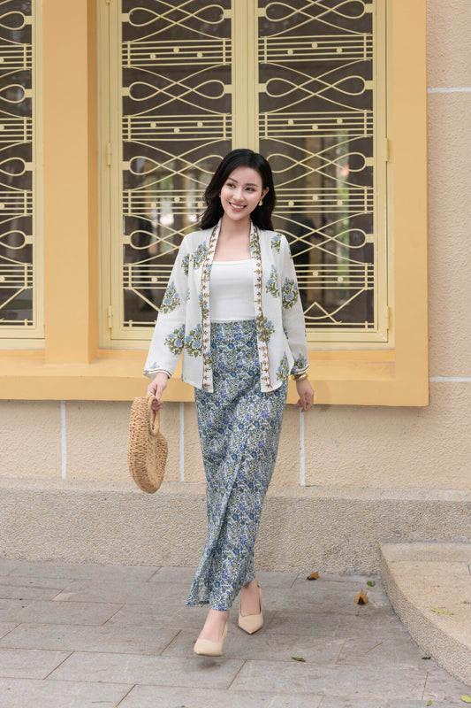 Blossom Kebaya Set - Field Blue