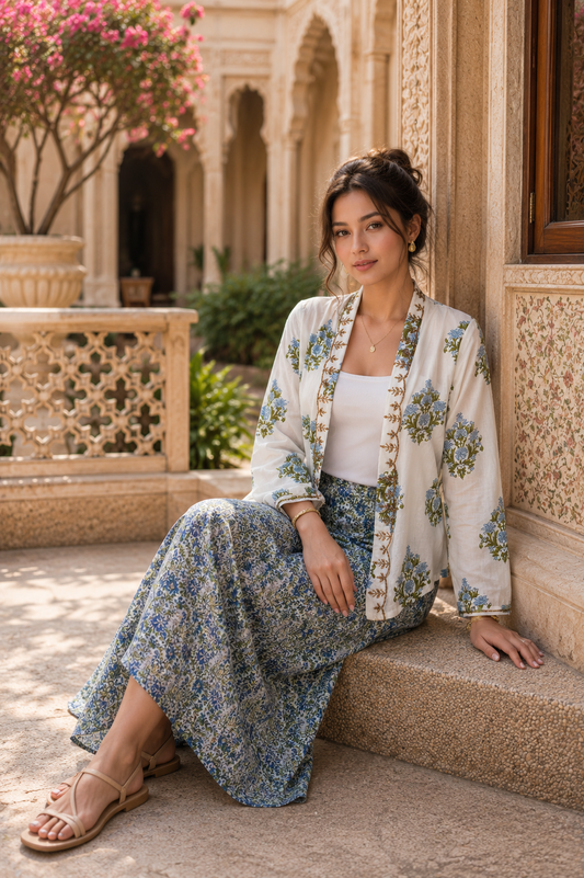 Blossom Kebaya Set - Field Blue