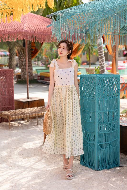 Orchard Daydream Dress - Oat Sprig