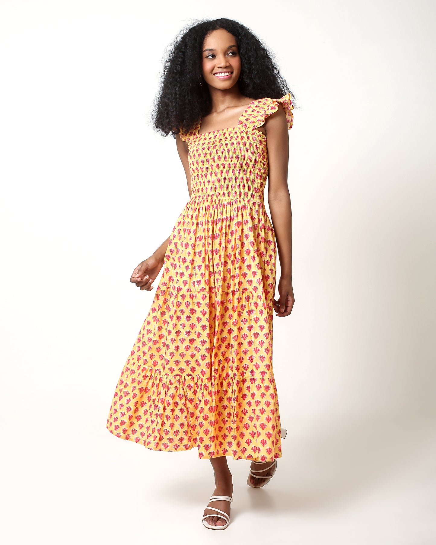 FLUTTER YOUR HEART AWAY Dress in Marigold