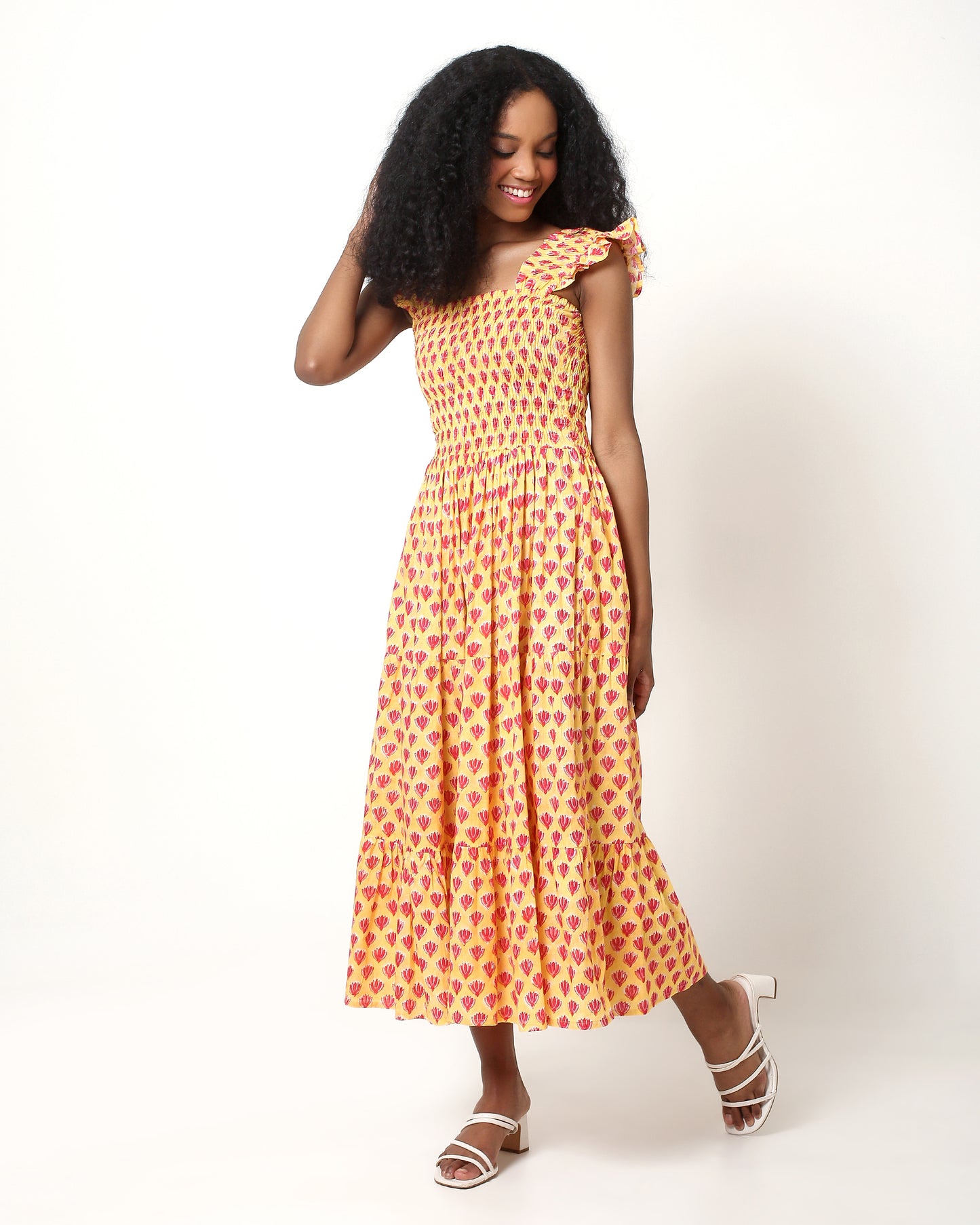 FLUTTER YOUR HEART AWAY Dress in Marigold