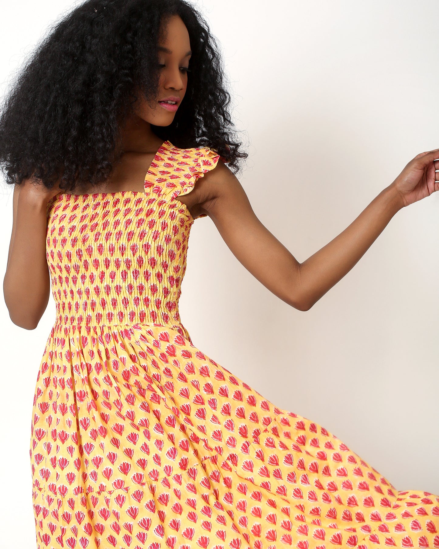 FLUTTER YOUR HEART AWAY Dress in Marigold